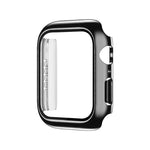 電気めっき モノクロ PC＋強化フィルム ウォッチケース、Apple Watchシリーズ 9 / 8 / 7 45mm用、Apple Watchシリーズ 8 / 7 45mm用、Apple Watchシリーズ 6/5/4/SE 44mm用、Apple Watchシリーズ 3/2/1 42mm用、Apple Watchシリーズ 9 / 8 / 7 41mm用
