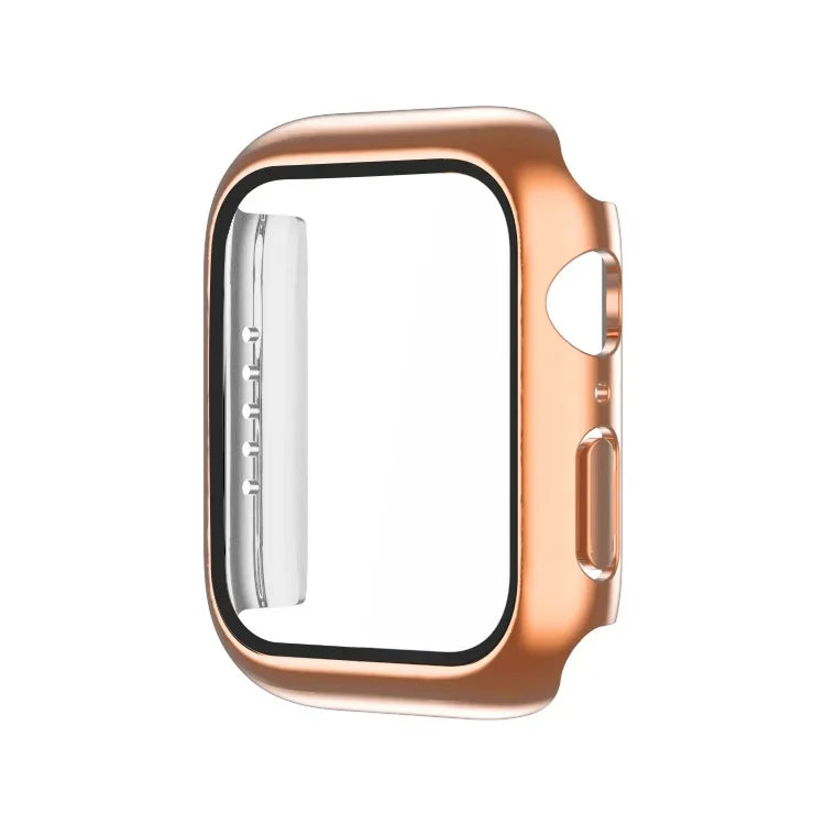 電気めっき モノクロ PC＋強化フィルム ウォッチケース、Apple Watchシリーズ 9 / 8 / 7 45mm用、Apple Watchシリーズ 8 / 7 45mm用、Apple Watchシリーズ 6/5/4/SE 44mm用、Apple Watchシリーズ 3/2/1 42mm用、Apple Watchシリーズ 9 / 8 / 7 41mm用