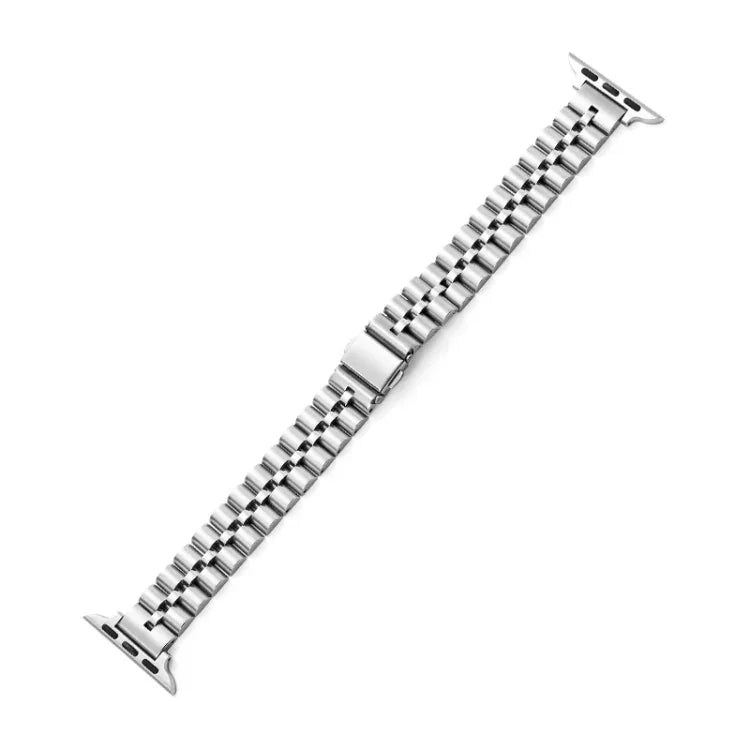 ハーフラウンド三連メタルウォッチバンド、Apple Watch Series 7 45mm / 6&SE&5&4 44mm / 3&2&1 42mm、7 41mm / 6&SE&5&4 40mm / 3&2&1 38mm用
