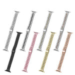 ハーフラウンド三連メタルウォッチバンド、Apple Watch Series 7 45mm / 6&SE&5&4 44mm / 3&2&1 42mm、7 41mm / 6&SE&5&4 40mm / 3&2&1 38mm用