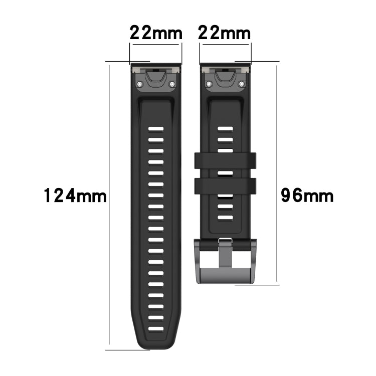 22mm Silicone Solid Color Watch Band, For Garmin Fenix 6, For Garmin Fenix 6 Pro, For Garmin Fenix 5