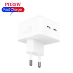 PD 35W デュアルUSB-C / Type-Cポート充電器 iPhone / iPadシリーズ用、EUプラグ、EUプラグ