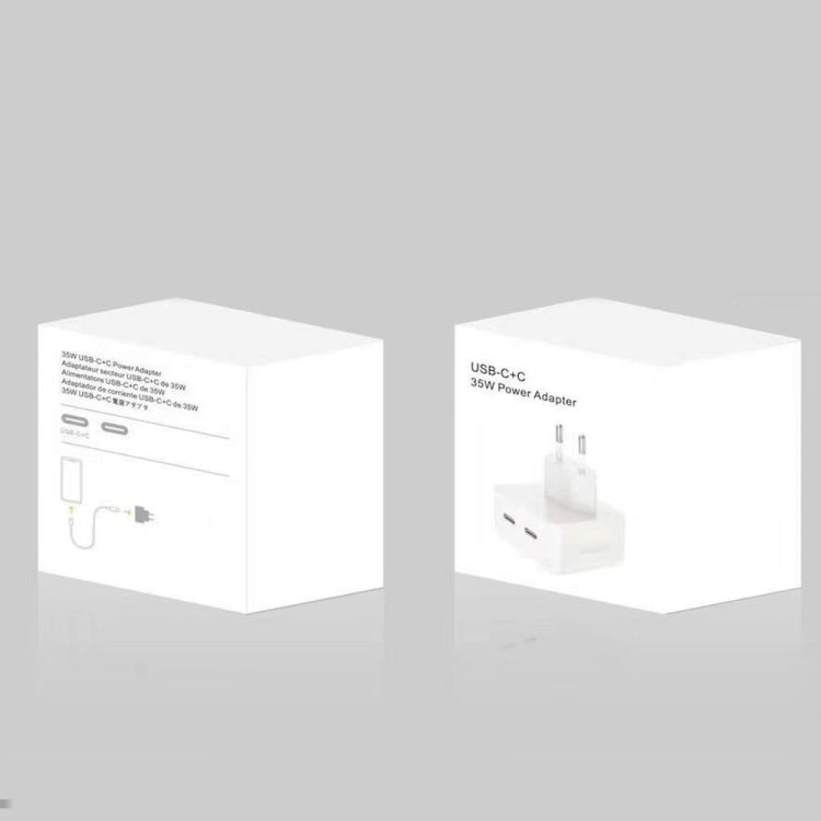 PD 35W デュアルUSB-C / Type-Cポート充電器 iPhone / iPadシリーズ用、EUプラグ、EUプラグ