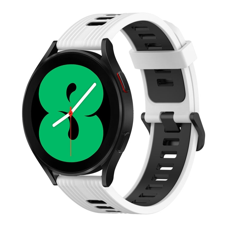 20mm 縦柄二色シリコンウォッチバンド Samsung Galaxy Watch 4 40mm用 Samsung Galaxy Watch 4 44mm用 Samsung Galaxy Watch 4 Classic 42mm用 Samsung Galaxy Watch 4 Classic 46mm用