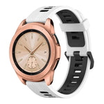 20mm 縦模様 ツートンカラー シリコンウォッチバンド、Samsung Galaxy Watch 42mm用、Samsung Gear Sport用、Samsung Gear S2 Classic用