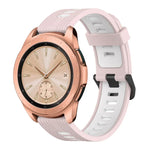 20mm 縦模様 ツートンカラー シリコンウォッチバンド、Samsung Galaxy Watch 42mm用、Samsung Gear Sport用、Samsung Gear S2 Classic用