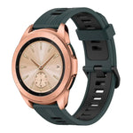 20mm 縦模様 ツートンカラー シリコンウォッチバンド、Samsung Galaxy Watch 42mm用、Samsung Gear Sport用、Samsung Gear S2 Classic用