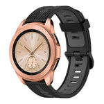 20mm 縦模様 ツートンカラー シリコンウォッチバンド、Samsung Galaxy Watch 42mm用、Samsung Gear Sport用、Samsung Gear S2 Classic用