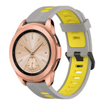 20mm 縦模様 ツートンカラー シリコンウォッチバンド、Samsung Galaxy Watch 42mm用、Samsung Gear Sport用、Samsung Gear S2 Classic用