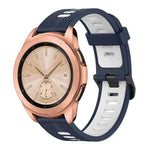 20mm 縦模様 ツートンカラー シリコンウォッチバンド、Samsung Galaxy Watch 42mm用、Samsung Gear Sport用、Samsung Gear S2 Classic用