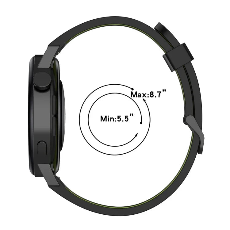 20mm 縦模様 ツートンカラー シリコンウォッチバンド、Samsung Galaxy Watch 42mm用、Samsung Gear Sport用、Samsung Gear S2 Classic用