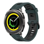 20mm 縦模様 ツートンカラー シリコンウォッチバンド、Samsung Galaxy Watch 42mm用、Samsung Gear Sport用、Samsung Gear S2 Classic用