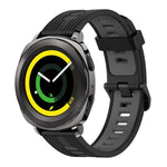 20mm 縦模様 ツートンカラー シリコンウォッチバンド、Samsung Galaxy Watch 42mm用、Samsung Gear Sport用、Samsung Gear S2 Classic用
