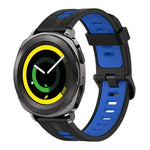 20mm 縦模様 ツートンカラー シリコンウォッチバンド、Samsung Galaxy Watch 42mm用、Samsung Gear Sport用、Samsung Gear S2 Classic用