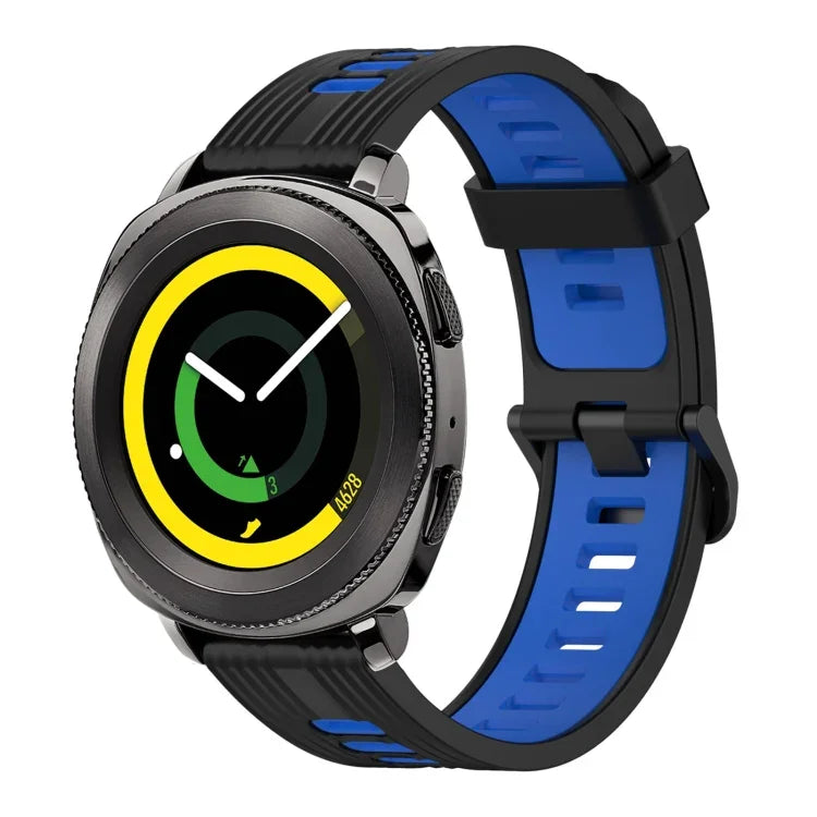 20mm 縦模様 ツートンカラー シリコンウォッチバンド、Samsung Galaxy Watch 42mm用、Samsung Gear Sport用、Samsung Gear S2 Classic用