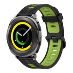 20mm 縦模様 ツートンカラー シリコンウォッチバンド、Samsung Galaxy Watch 42mm用、Samsung Gear Sport用、Samsung Gear S2 Classic用