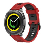 20mm 縦模様 ツートンカラー シリコンウォッチバンド、Samsung Galaxy Watch 42mm用、Samsung Gear Sport用、Samsung Gear S2 Classic用