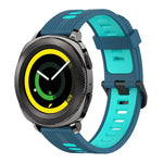 20mm 縦模様 ツートンカラー シリコンウォッチバンド、Samsung Galaxy Watch 42mm用、Samsung Gear Sport用、Samsung Gear S2 Classic用