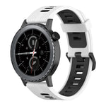 20mm 縦模様 ツートンカラー シリコンウォッチバンド、Samsung Galaxy Watch 42mm用、Samsung Gear Sport用、Samsung Gear S2 Classic用