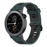 20mm 縦模様 ツートンカラー シリコンウォッチバンド、Samsung Galaxy Watch 42mm用、Samsung Gear Sport用、Samsung Gear S2 Classic用