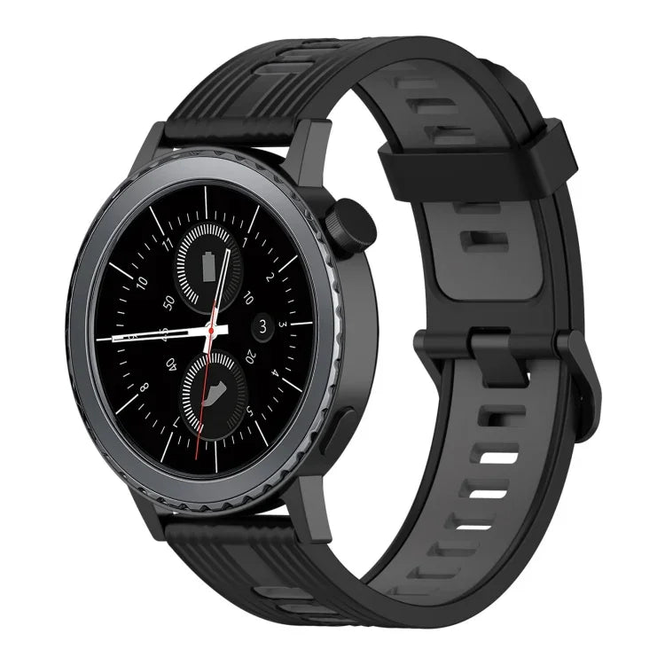 20mm 縦模様 ツートンカラー シリコンウォッチバンド、Samsung Galaxy Watch 42mm用、Samsung Gear Sport用、Samsung Gear S2 Classic用
