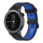 20mm 縦模様 ツートンカラー シリコンウォッチバンド、Samsung Galaxy Watch 42mm用、Samsung Gear Sport用、Samsung Gear S2 Classic用