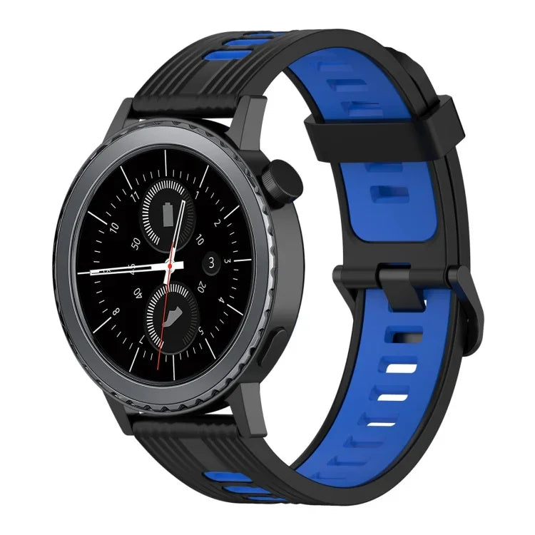 20mm 縦模様 ツートンカラー シリコンウォッチバンド、Samsung Galaxy Watch 42mm用、Samsung Gear Sport用、Samsung Gear S2 Classic用