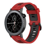 20mm 縦模様 ツートンカラー シリコンウォッチバンド、Samsung Galaxy Watch 42mm用、Samsung Gear Sport用、Samsung Gear S2 Classic用