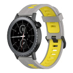 20mm 縦模様 ツートンカラー シリコンウォッチバンド、Samsung Galaxy Watch 42mm用、Samsung Gear Sport用、Samsung Gear S2 Classic用