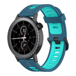 20mm 縦模様 ツートンカラー シリコンウォッチバンド、Samsung Galaxy Watch 42mm用、Samsung Gear Sport用、Samsung Gear S2 Classic用