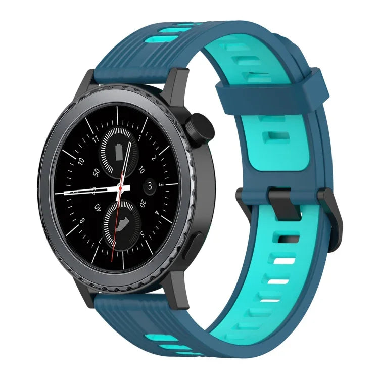 20mm 縦模様 ツートンカラー シリコンウォッチバンド、Samsung Galaxy Watch 42mm用、Samsung Gear Sport用、Samsung Gear S2 Classic用