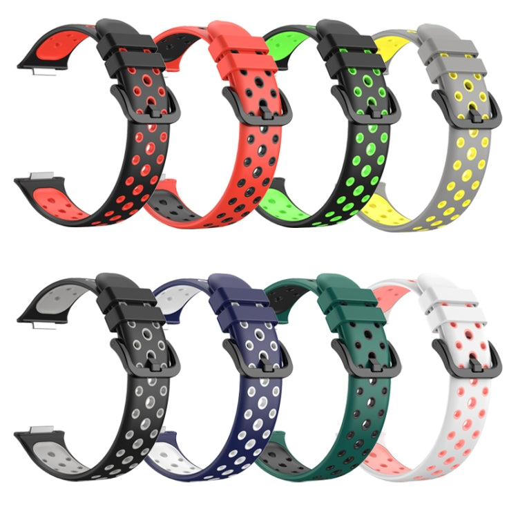 Two-Color Perforated Silicone Watch Band, For Huawei Watch Fit 2