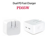 PD 35W デュアルUSB-C / Type-Cポート充電器 iPhone / iPadシリーズ用、USプラグ、USプラグ
