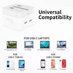 PD 35W デュアル USB-C / Type-C ポート充電器 Type-C to 8ピンデータケーブル付き、UKプラグ、UKプラグ + 1m 8ピンケーブル、UKプラグ + 1.5m 8ピンケーブル、UKプラグ + 2m 8ピンケーブル