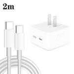 PD 35W デュアルUSB-C / Type-Cポートチャージャー Type-C to Type-Cデータケーブル付き、USプラグ、USプラグ + 1mデュアルType-Cケーブル、USプラグ + 2mデュアルType-Cケーブル