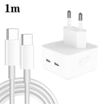 PD 35W デュアルUSB-C / Type-Cポートチャージャー Type-C to Type-Cデータケーブル付き、EUプラグ、EUプラグ + 1mデュアルType-Cケーブル、EUプラグ + 2mデュアルType-Cケーブル