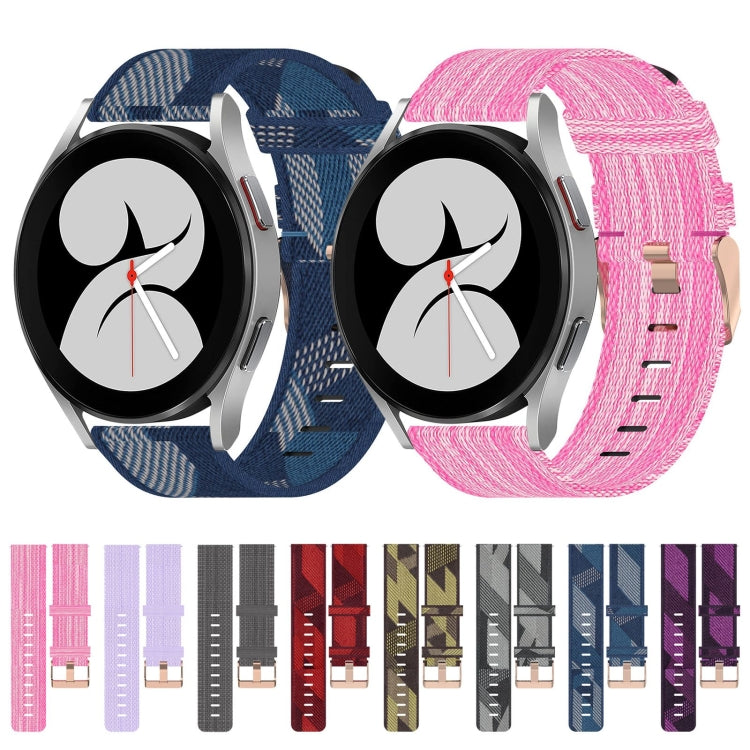 20mmナイロン織りウォッチバンド、Samsung Galaxy Watch 4 40mm用、Samsung Galaxy Watch 4 44mm用、Samsung Galaxy Watch 4 Classic 42mm用、Samsung Galaxy Watch 4 Classic 46mm用、Samsung Galaxy Watch 3 41mm用、Samsung Galaxy Watch Active 2 40mm用