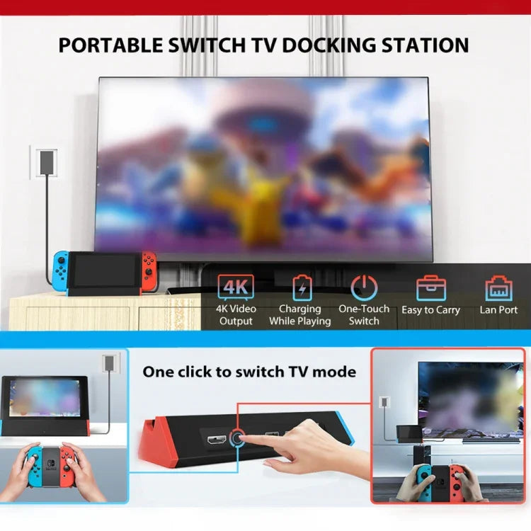 1000Mbs LANポート 4K HDMIアダプター Nintendo Switch/Switch OLED（LANモデル）用、LANモデル
