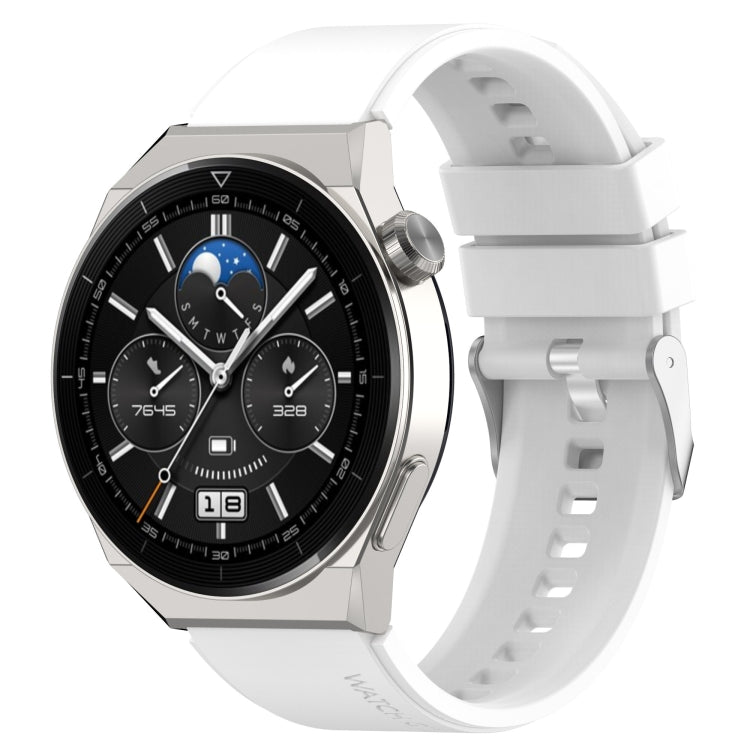 Protruding Head Silicone Strap Silver Buckle, For Huawei Watch GT2 42mm / Watch 2 20mm, For Honor Magic Watch 2 42mm 20mm