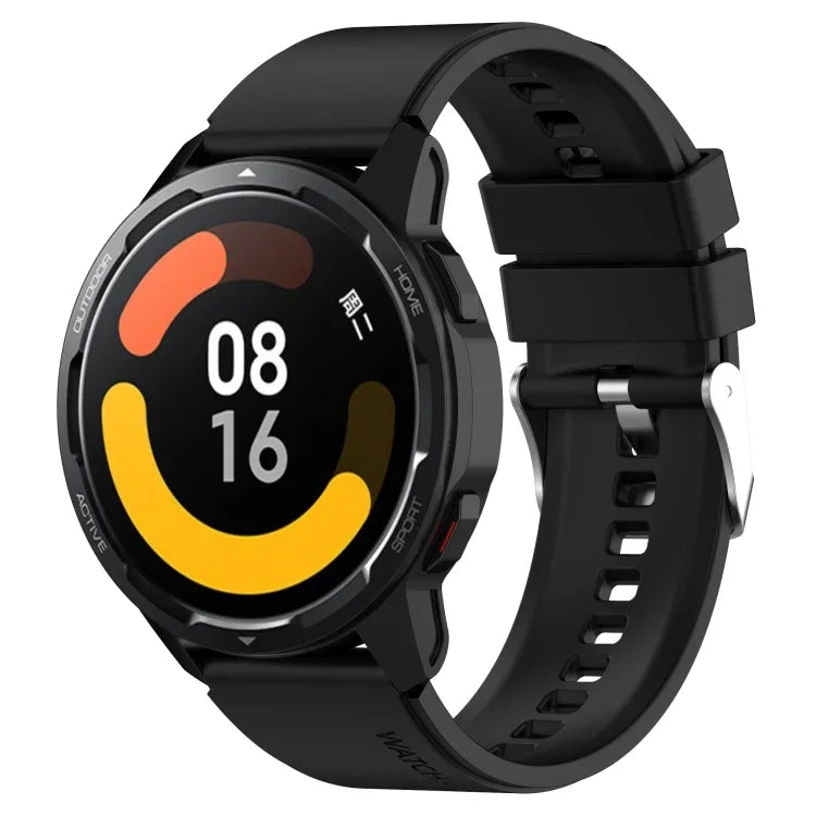 突起ヘッドシリコンストラップ シルバーバックル、Samsung Galaxy Watch 46mm 22mm用