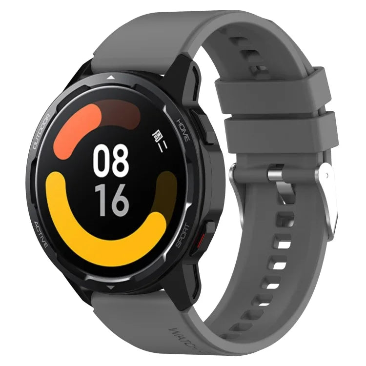 突起ヘッドシリコンストラップ シルバーバックル、Samsung Galaxy Watch 46mm 22mm用