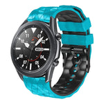 22mmサッカーパターン二色シリコンストラップ Samsung Galaxy Watch3 45mm用、Samsung Galaxy Watch 46mm用、Samsung Gear S3 Classic用、Samsung Gear S3 Frontier用