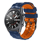 22mmサッカーパターン二色シリコンストラップ Samsung Galaxy Watch3 45mm用、Samsung Galaxy Watch 46mm用、Samsung Gear S3 Classic用、Samsung Gear S3 Frontier用