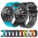 22mmサッカーパターン二色シリコンストラップ Samsung Galaxy Watch3 45mm用、Samsung Galaxy Watch 46mm用、Samsung Gear S3 Classic用、Samsung Gear S3 Frontier用