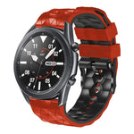 22mmサッカーパターン二色シリコンストラップ Samsung Galaxy Watch3 45mm用、Samsung Galaxy Watch 46mm用、Samsung Gear S3 Classic用、Samsung Gear S3 Frontier用