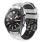 22mmサッカーパターン二色シリコンストラップ Samsung Galaxy Watch3 45mm用、Samsung Galaxy Watch 46mm用、Samsung Gear S3 Classic用、Samsung Gear S3 Frontier用
