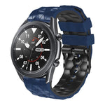 22mmサッカーパターン二色シリコンストラップ Samsung Galaxy Watch3 45mm用、Samsung Galaxy Watch 46mm用、Samsung Gear S3 Classic用、Samsung Gear S3 Frontier用