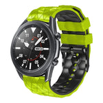 22mmサッカーパターン二色シリコンストラップ Samsung Galaxy Watch3 45mm用、Samsung Galaxy Watch 46mm用、Samsung Gear S3 Classic用、Samsung Gear S3 Frontier用