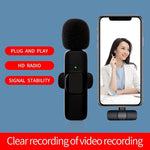 K9 ワイヤレスクリップオン自動同期ノイズキャンセリングライブミニマイク 8ピン受信機付き、K9IP-1