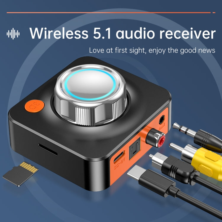C39HD Bluetooth 5.1 オーディオレシーバー AUX 同軸 光出力 TF再生対応 Bluetooth 5.1 オーディオレシーバー